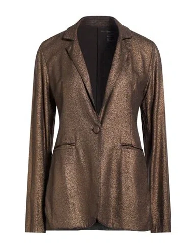 Majestic Filatures Woman Blazer Brown Size 2 Viscose, Elastane