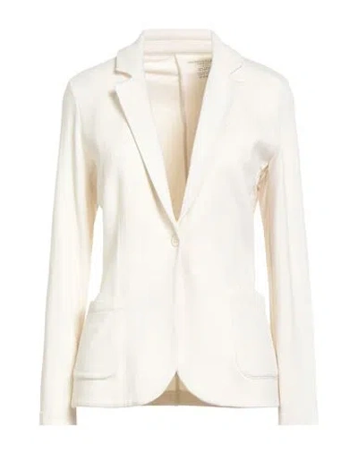 Majestic Filatures Woman Blazer Cream Size 1 Viscose, Elastane In Neutral