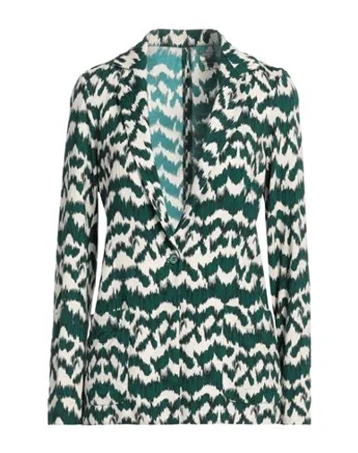 Majestic Filatures Woman Blazer Dark Green Size 1 Viscose, Elastane