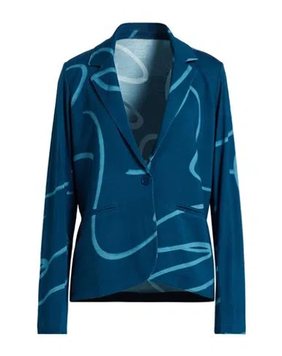 Majestic Filatures Woman Blazer Deep Teal Size 1 Viscose, Elastane In Green