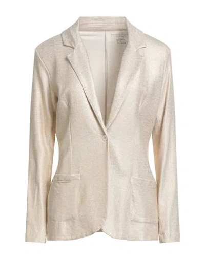 Majestic Filatures Woman Blazer Gold Size 3 Viscose, Linen, Elastane