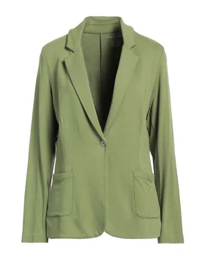 Majestic Filatures Woman Blazer Green Size 4 Viscose, Elastane