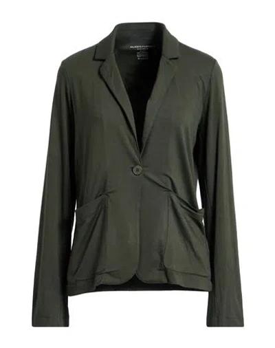 Majestic Filatures Woman Blazer Military Green Size 1 Viscose, Elastane