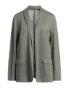 Majestic Filatures Woman Blazer Military Green Size 3 Viscose, Elastane In Green