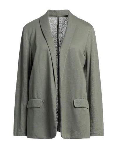 Majestic Filatures Woman Blazer Military Green Size 3 Viscose, Elastane