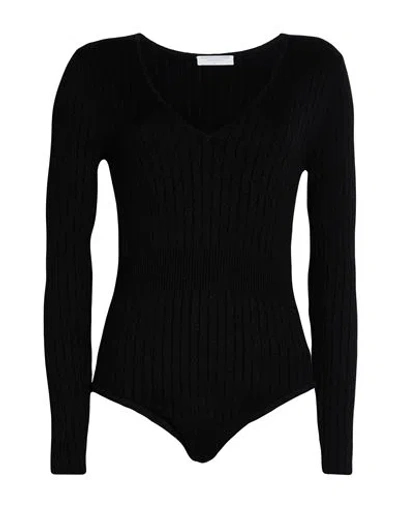 Majestic Filatures Woman Bodysuit Black Size 1 Organic Cotton, Viscose, Elastane, Metallic Fiber