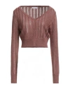 Majestic Filatures Woman Cardigan Brown Size 1 Viscose, Lurex, Polyamide In Brown