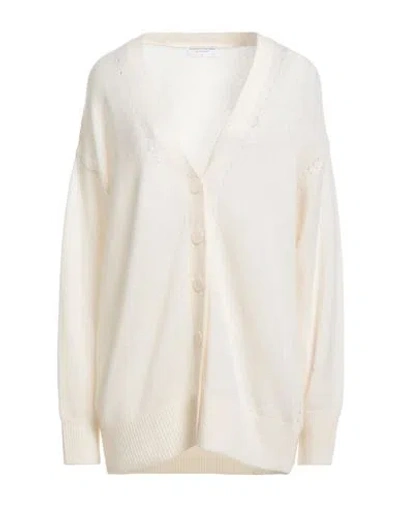 Majestic Filatures Woman Cardigan Cream Size 1 Merino Wool, Cashmere, Silk In White