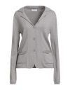 Majestic Filatures Woman Cardigan Grey Size 1 Organic Cotton, Elastane