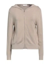 Majestic Filatures Woman Cardigan Khaki Size 1 Organic Cotton, Elastane In Beige