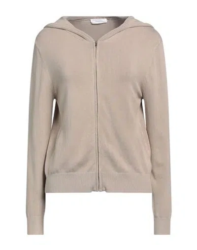 Majestic Filatures Woman Cardigan Khaki Size 1 Organic Cotton, Elastane In Beige