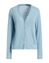 Majestic Filatures Woman Cardigan Light Blue Size 1 Linen, Elastane In Blue