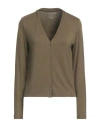 Majestic Filatures Woman Cardigan Military Green Size 1 Linen, Elastane