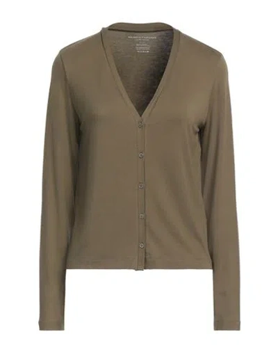 Majestic Filatures Woman Cardigan Military Green Size 1 Linen, Elastane