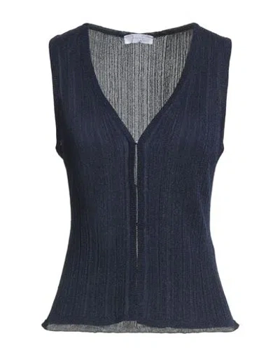 Majestic Filatures Woman Cardigan Navy Size 1 Acetate, Metallic Fiber, Polyamide
