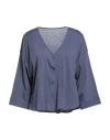 Majestic Filatures Woman Cardigan Navy Blue Size 1 Cotton In Navy Blue