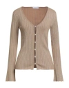 Majestic Filatures Woman Cardigan Sand Size 1 Organic Cotton, Viscose, Elastane, Metallic Fiber