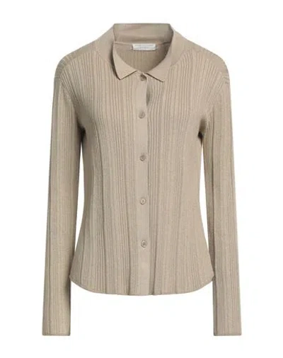 Majestic Filatures Woman Cardigan Sand Size 1 Organic Cotton, Viscose, Elastane, Metallic Fiber In Beige