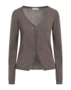 Majestic Filatures Woman Cardigan Taupe Size 1 Wool, Cashmere