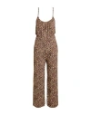 Majestic Filatures Woman Jumpsuit Brown Size 1 Viscose, Linen, Elastane In Brown