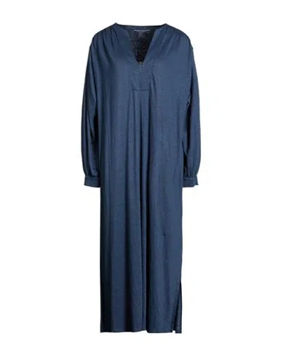 Majestic Filatures Woman Maxi Dress Blue Size 1 Linen, Elastane