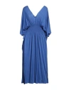 Majestic Filatures Woman Maxi Dress Blue Size 2 Linen, Elastane