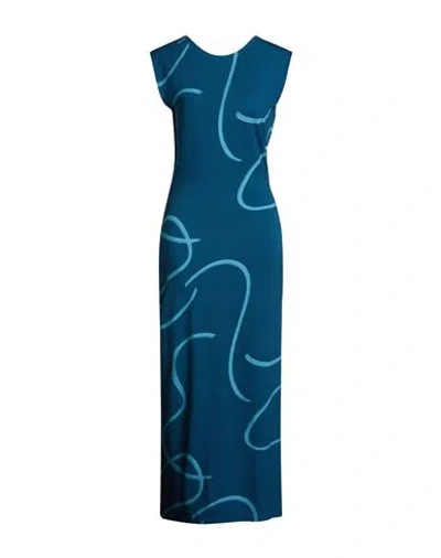 Majestic Filatures Woman Maxi Dress Deep Teal Size 1 Viscose, Elastane In Blue
