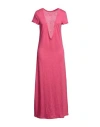 Majestic Filatures Woman Maxi Dress Fuchsia Size 1 Linen, Elastane In Pink