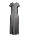 Majestic Filatures Woman Maxi Dress Lead Size 2 Linen, Elastane In Grey