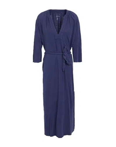 Majestic Filatures Woman Maxi Dress Midnight Blue Size 1 Linen, Elastane