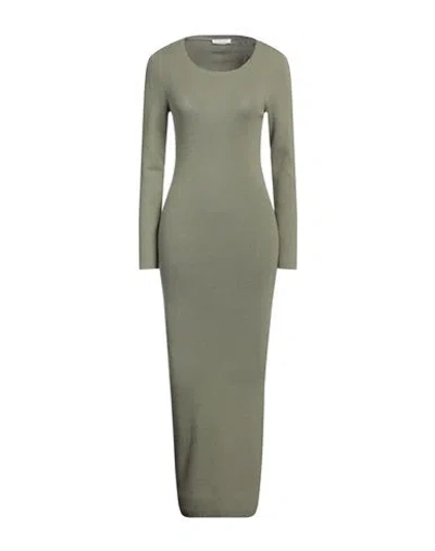 Majestic Filatures Woman Maxi Dress Military Green Size 1 Organic Cotton, Elastane