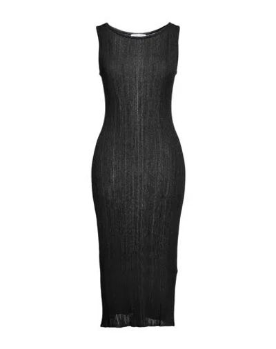 Majestic Filatures Woman Midi Dress Black Size 1 Acetate, Metallic Fiber, Polyamide