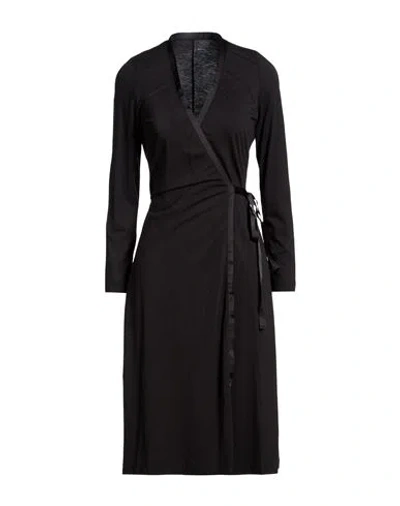 Majestic Filatures Woman Midi Dress Black Size 1 Lyocell, Organic Cotton In Brown