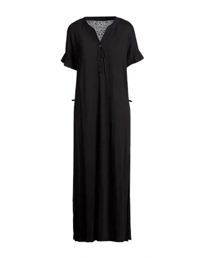 Majestic Filatures Woman Midi Dress Black Size 3 Linen, Elastane