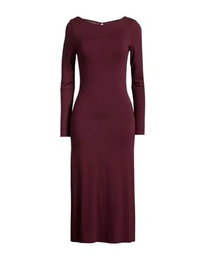 Majestic Filatures Woman Midi Dress Burgundy Size 1 Viscose, Elastane