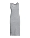 Majestic Filatures Woman Midi Dress Grey Size 1 Cotton In Grey