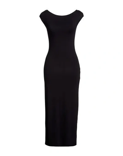 Majestic Filatures Woman Midi Dress Midnight Blue Size 1 Viscose, Elastane In Black