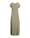 Shop Majestic Filatures Woman Midi Dress Military Green Size 0 Linen, Elastane