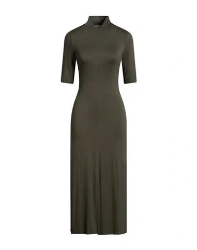 Majestic Filatures Woman Midi Dress Military Green Size 1 Viscose, Elastane