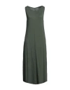 Majestic Filatures Woman Midi Dress Military Green Size 3 Linen, Elastane