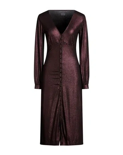 Majestic Filatures Woman Midi Dress Purple Size 1 Viscose, Elastane In Brown