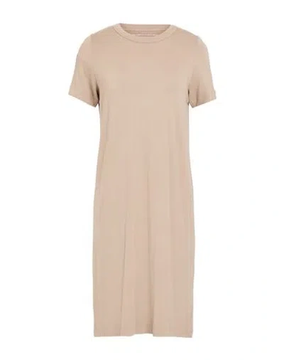 Majestic Filatures Woman Midi Dress Sand Size 1 Linen, Elastane