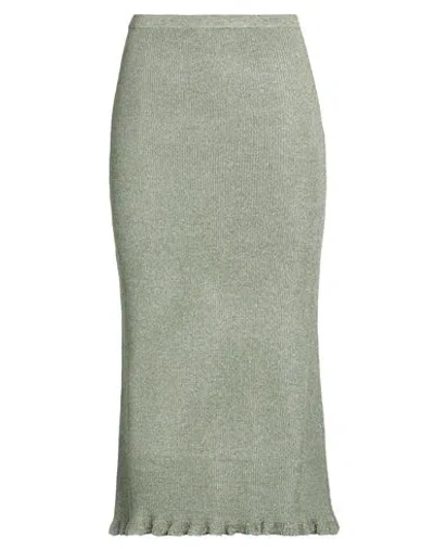 Majestic Filatures Woman Midi Skirt Green Size 1 Viscose, Metallic Fiber