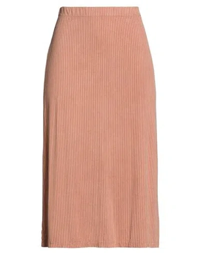 Majestic Filatures Woman Midi Skirt Tan Size 1 Cupro, Elastane In Brown