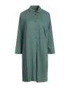 Majestic Filatures Woman Mini Dress Emerald Green Size 1 Linen, Elastane In Green