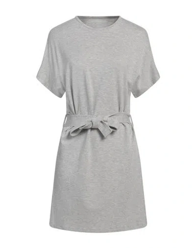 Majestic Filatures Woman Mini Dress Light Grey Size 1 Viscose, Elastane In Metallic