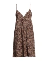 Majestic Filatures Woman Mini Dress Sand Size 1 Viscose, Linen, Elastane In Beige