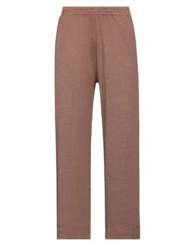 Majestic Filatures Woman Pants Brown Size 1 Linen, Elastane