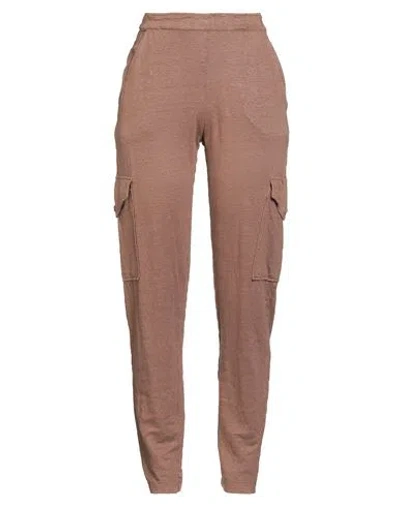 Majestic Filatures Woman Pants Chocolate Brown Size 3 Linen, Elastane