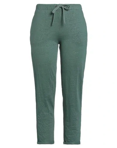 Majestic Filatures Woman Pants Dark Green Size 1 Linen, Elastane